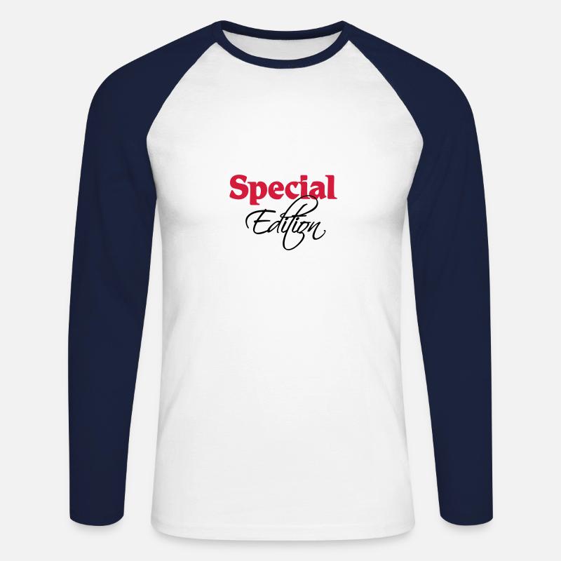 Special Edition - Unisex Baseballshirt langarm - Weiß/Navy