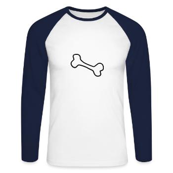 Taxi - bone - Unisex Baseballshirt langarm - Weiß/Navy - Vorne - Nik (191cm)