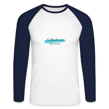 Kellenhusen - Unisex Baseballshirt langarm - Weiß/Navy - Vorne - Nik (191cm)