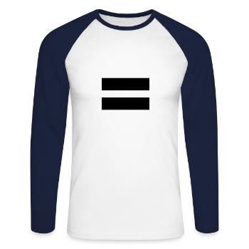 Equality - Unisex Baseballshirt langarm - Weiß/Navy - Vorne - Nik (191cm)