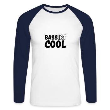 Bass ist cool - Unisex Baseballshirt langarm - Weiß/Navy - Vorne - Nik (191cm)