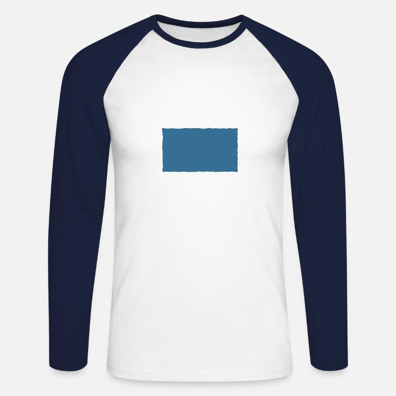 Cherry - rectangle blue - Unisex Baseballshirt langarm - Weiß/Navy