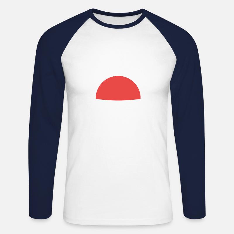 Clip - semicircle red - Unisex Baseballshirt langarm - Weiß/Navy