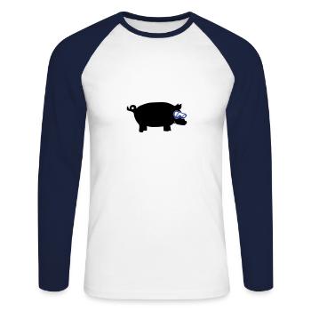 sau ski goggles 2 - Unisex Long Sleeve Baseball T-Shirt - white/navy - Front - Nik (191cm)