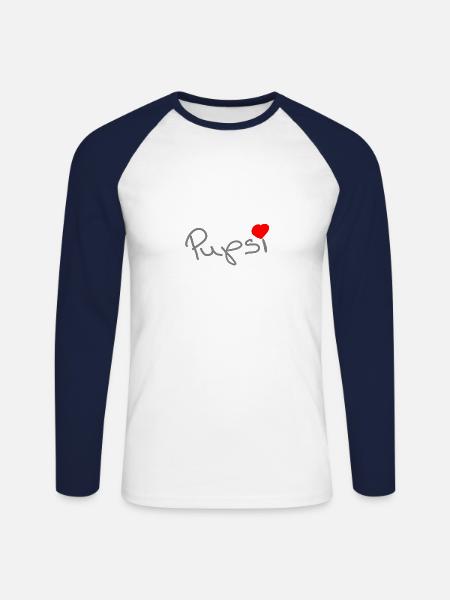 Pupsi - Unisex Baseballshirt langarm - Weiß/Navy