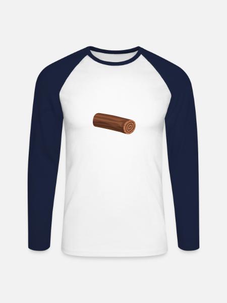 Logs of logs lying - Unisex Long Sleeve Baseball T-Shirt - white/navy