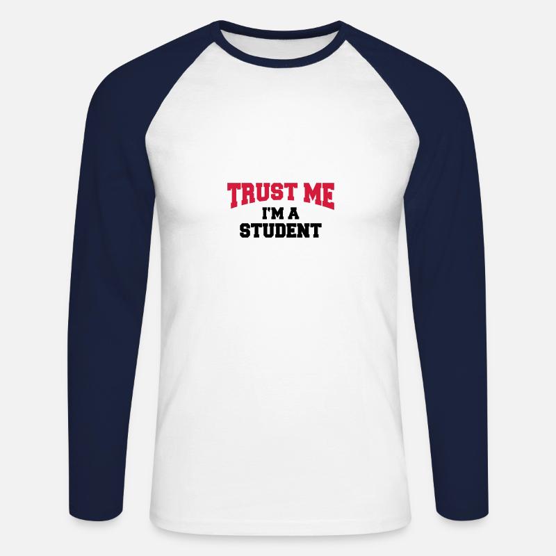 Trust me - I'm a Student - Unisex Baseballshirt langarm - Weiß/Navy