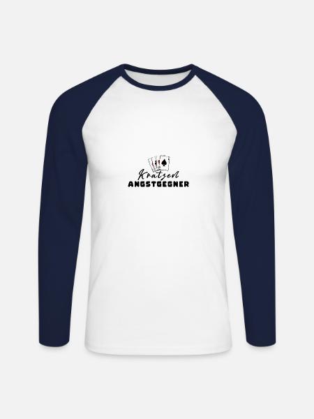 Scratching Fear Opponents - Unisex Long Sleeve Baseball T-Shirt - white/navy