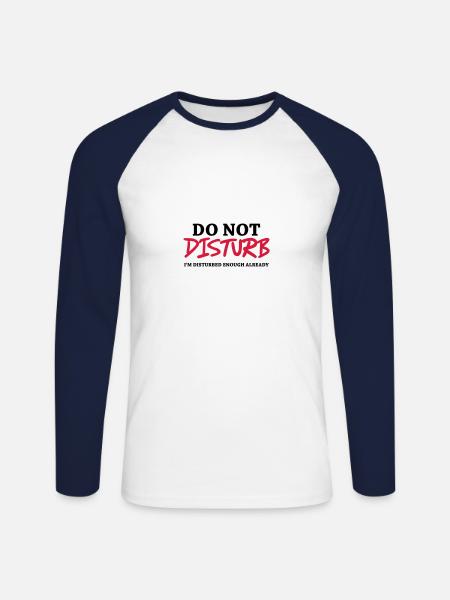 Do not disturb - Unisex Long Sleeve Baseball T-Shirt - white/navy