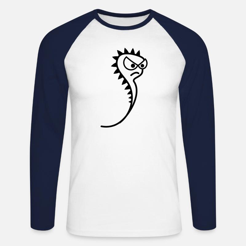 Böses Spermium - Unisex Baseballshirt langarm - Weiß/Navy