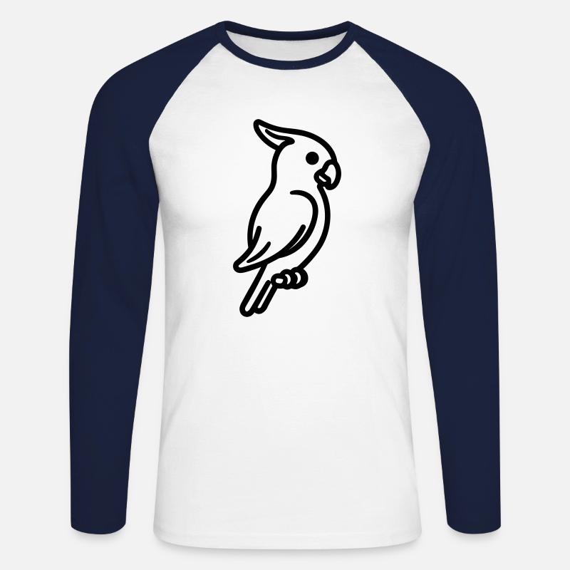 parrot - Unisex Long Sleeve Baseball T-Shirt - white/navy