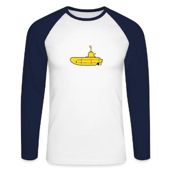 2 colours - Gelbes U-Boot - Yellow Submarine - Unisex Long Sleeve Baseball T-Shirt - white/navy - Front - Nik (191cm)