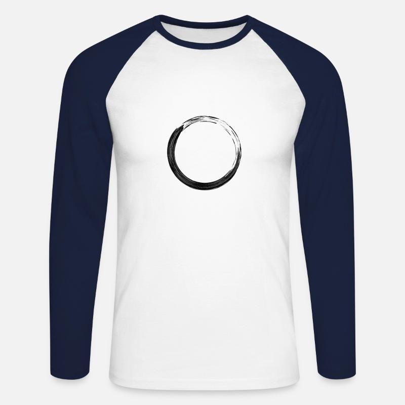 Schwarzer Kreis - Unisex Baseballshirt langarm - Weiß/Navy