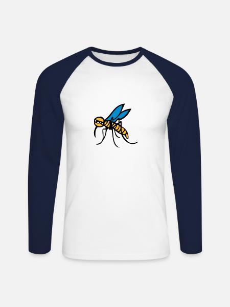 Mücke 2405 - Unisex Baseballshirt langarm - Weiß/Navy