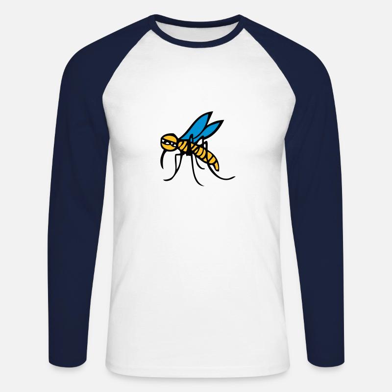 Mücke 2405 - Unisex Baseballshirt langarm - Weiß/Navy