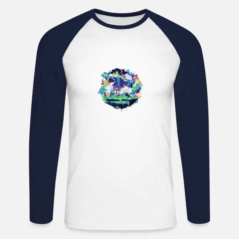 Amelie_1 - Unisex Baseballshirt langarm - Weiß/Navy