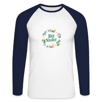 big sister - big sister - Unisex Long Sleeve Baseball T-Shirt - white/navy - Front - Nik (191cm)