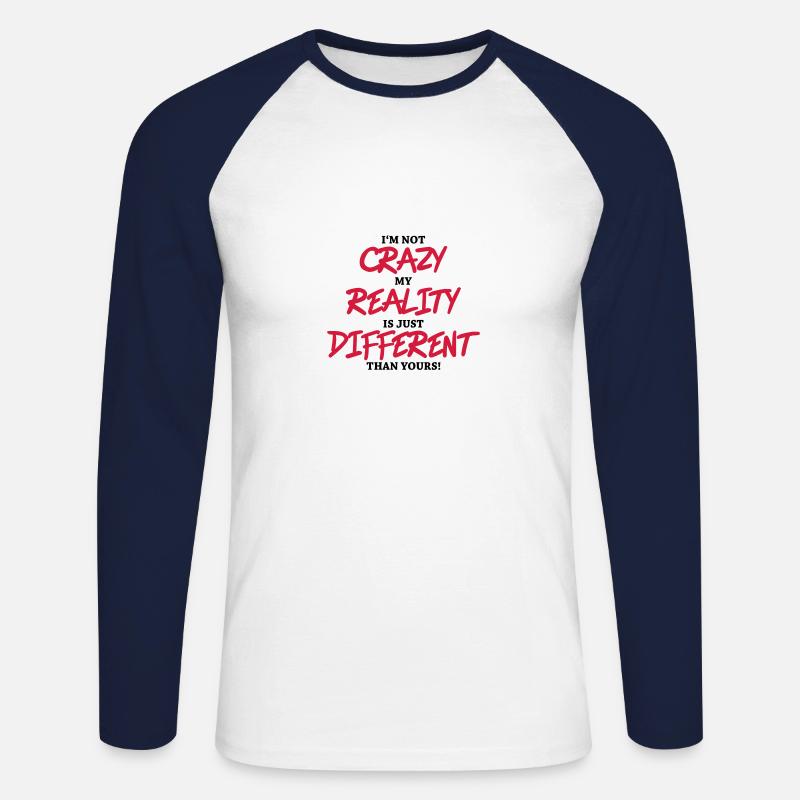 I'm not crazy... - Unisex Baseballshirt langarm - Weiß/Navy