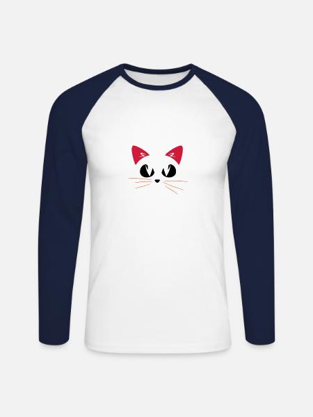 LAUGH 1 - Unisex Long Sleeve Baseball T-Shirt - white/navy