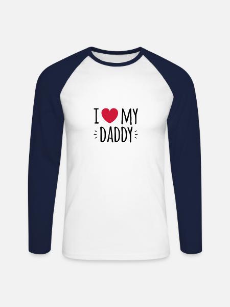 " i love my daddy " - Unisex Long Sleeve Baseball T-Shirt - white/navy