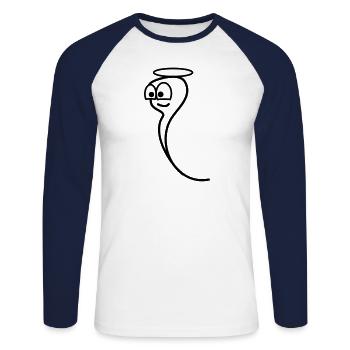 Good sperm - Unisex Long Sleeve Baseball T-Shirt - white/navy - Front - Nik (191cm)