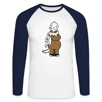 Canard Promenades Head Sitting Horse Cavalier 2 Amis - T-shirt baseball manches longues Homme - blanc/marine - Devant - Nik (191cm)