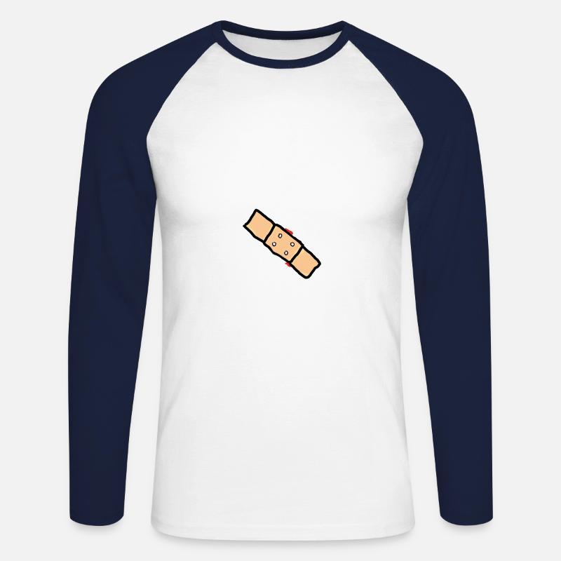 pflaster mit blut - Unisex Baseballshirt langarm - Weiß/Navy