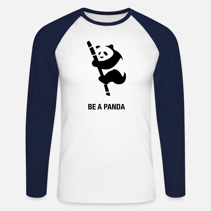 Be A Panda - Unisex Baseballshirt langarm - Weiß/Navy
