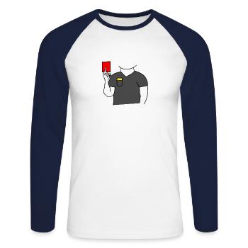Referee soccer - Unisex Long Sleeve Baseball T-Shirt - white/navy - Front - Nik (191cm)