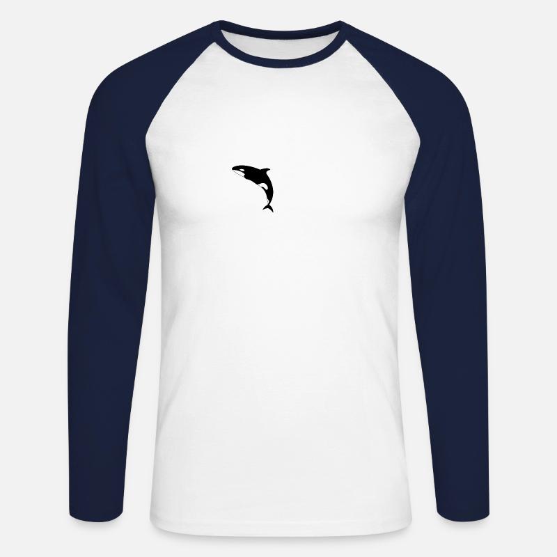 Wale - Unisex Baseballshirt langarm - Weiß/Navy