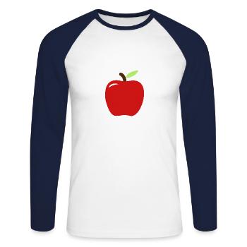 Apple - Unisex Long Sleeve Baseball T-Shirt - white/navy - Front - Nik (191cm)