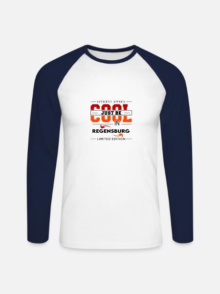 Regensburg Meine Stadt Cool I Love Reise Tour - Unisex Baseballshirt langarm - Weiß/Navy