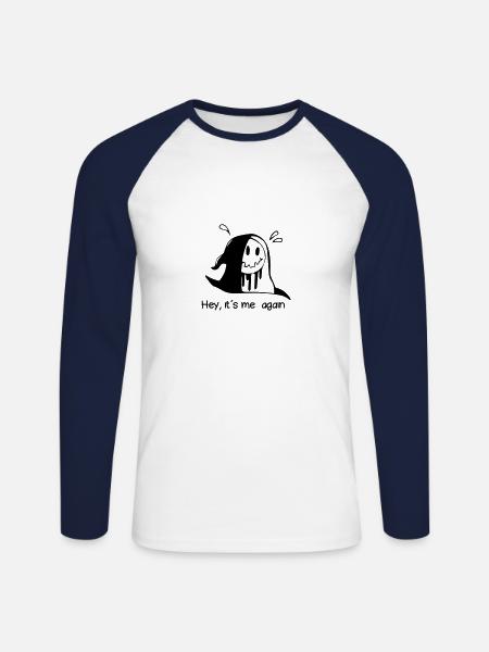 Hey, it´s me again. - Unisex Baseballshirt langarm - Weiß/Navy