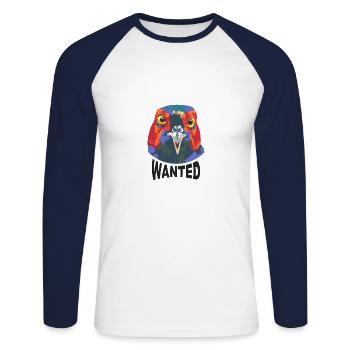 Pheasant Hunting Wanted - Unisex Long Sleeve Baseball T-Shirt - white/navy - Front - Nik (191cm)
