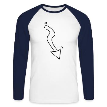 Arrow Drawing Sketch Black - Unisex Long Sleeve Baseball T-Shirt - white/navy - Front - Nik (191cm)