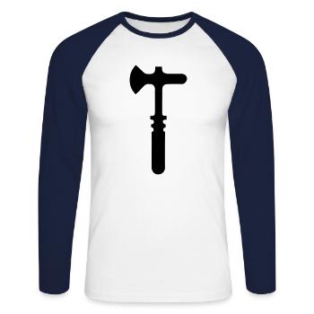 Tool - Unisex Long Sleeve Baseball T-Shirt - white/navy - Front - Nik (191cm)