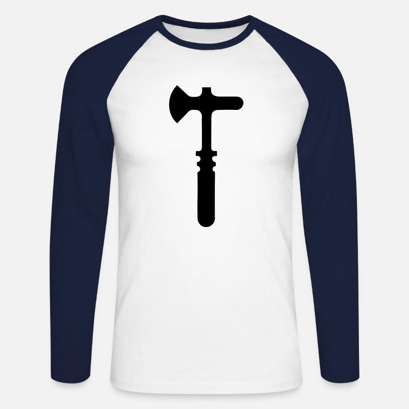 Werkzeug - Unisex Baseballshirt langarm - Weiß/Navy