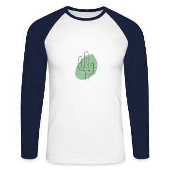 cactus - Unisex Long Sleeve Baseball T-Shirt - white/navy - Front - Nik (191cm)
