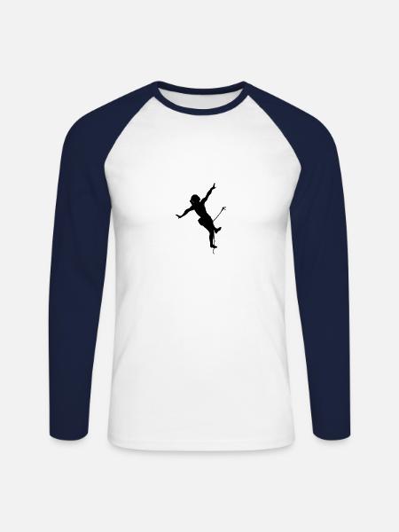 Kletterin Klettern - Unisex Baseballshirt langarm - Weiß/Navy