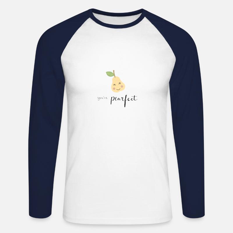 Birne Spruch - Unisex Baseballshirt langarm - Weiß/Navy