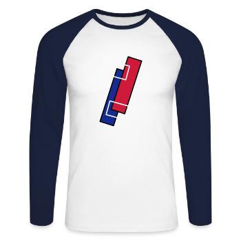 rectangles - T-shirt baseball manches longues Homme - blanc/marine - Devant - Nik (191cm)