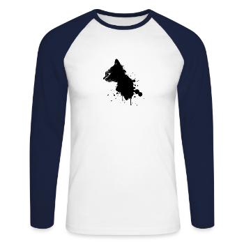 katze liebe haustier cat i love heart herz - Unisex Baseballshirt langarm - Weiß/Navy - Vorne - Nik (191cm)