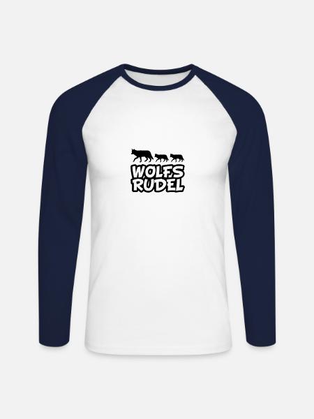 wolfsrudel - Unisex Baseballshirt langarm - Weiß/Navy