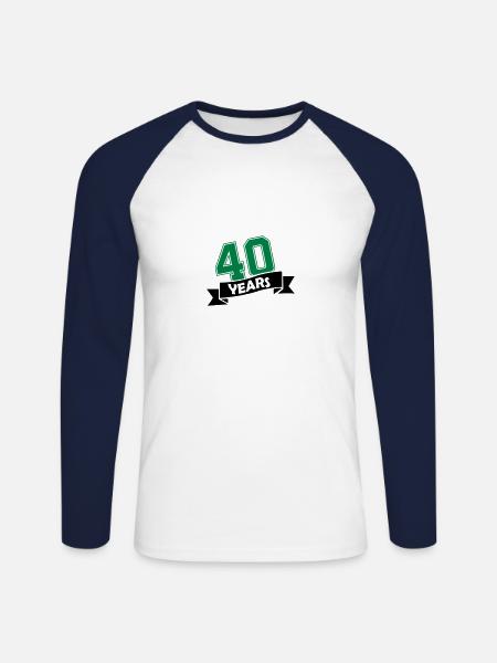 40 years - Unisex Long Sleeve Baseball T-Shirt - white/navy