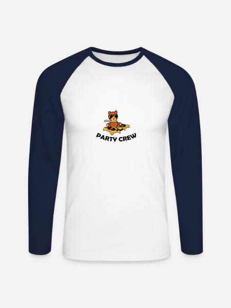 party crew - Unisex Baseballshirt langarm - Weiß/Navy