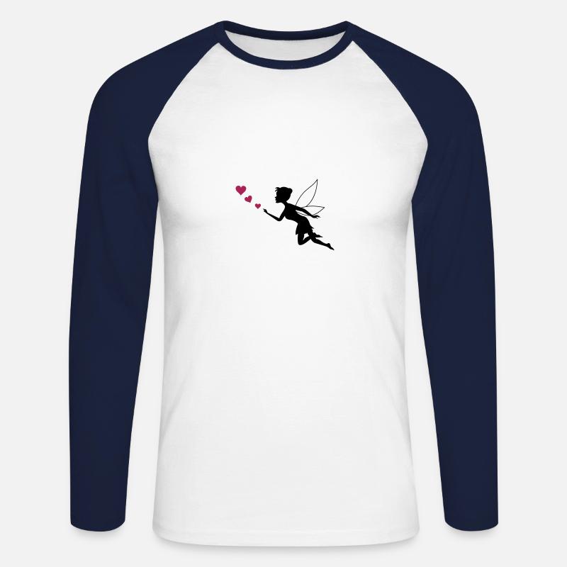 fee herzen - Unisex Baseballshirt langarm - Weiß/Navy