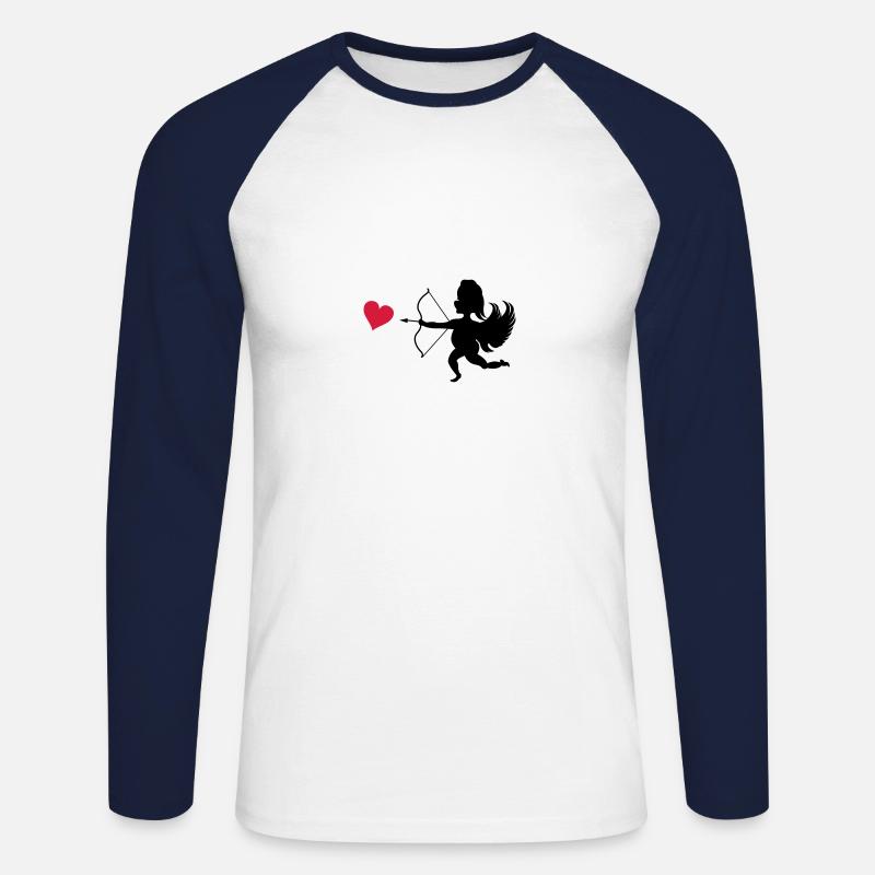 amor engel 02 - Unisex Baseballshirt langarm - Weiß/Navy