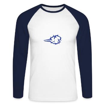 souffle vent 603 - T-shirt baseball manches longues Homme - blanc/marine - Devant - Nik (191cm)
