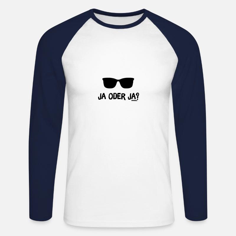 Ja oder Ja? - Unisex Baseballshirt langarm - Weiß/Navy