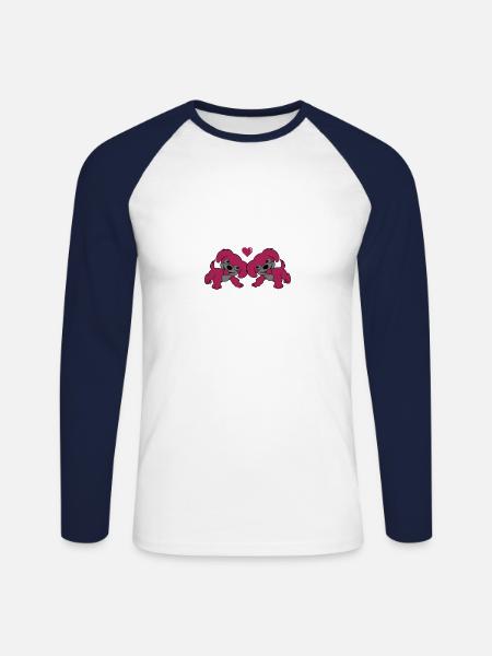hunde liebe - Unisex Baseballshirt langarm - Weiß/Navy